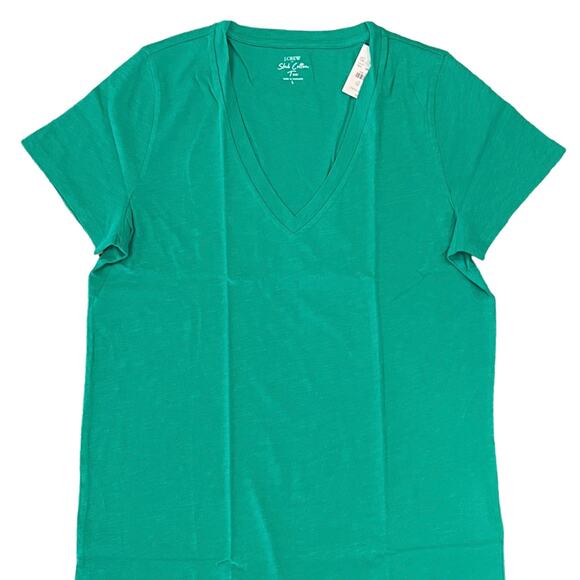 NWT J. Crew Modern Clover Green Vintage Slub Cotton V-Neck Tee - SIZE XL - Picture 2 of 10
